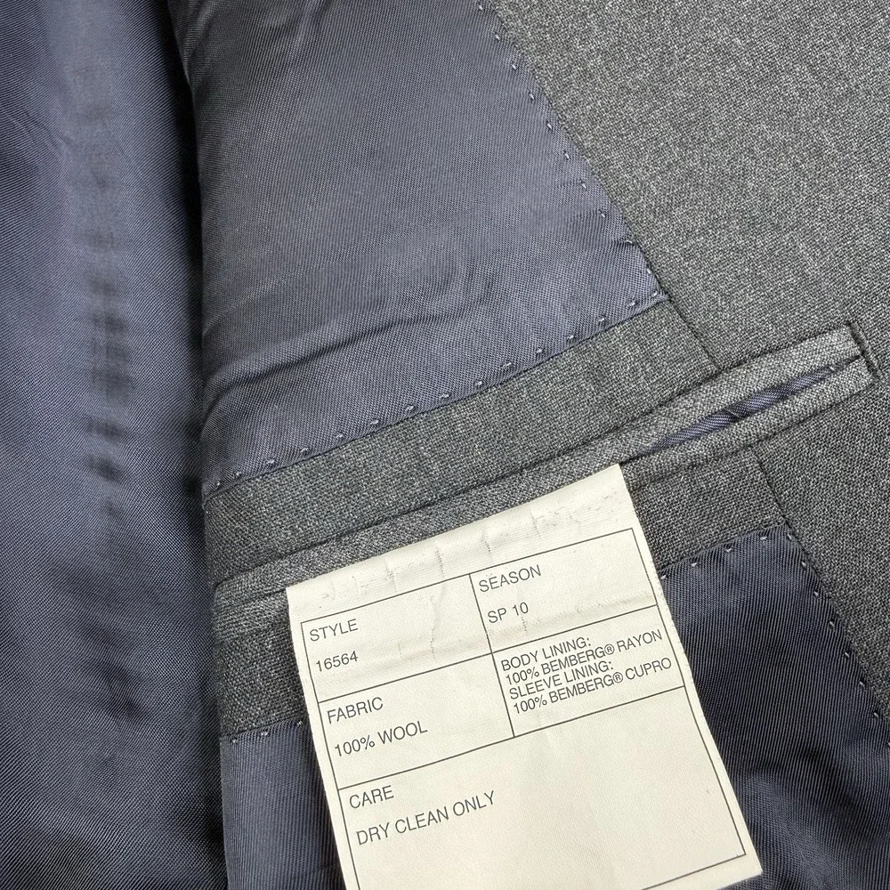 J Crew Aldridge Loro Piana Italian Super 120s Wool 2 Pc Gray Mens Size 42R 34x31